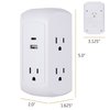 Ge GE 5-Outlet 15W USB-C Surge Protector, White 43650